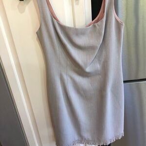NANETTE LEPORE  VINTAGE MINI / BODYCON Light Gray Sleeveless  DRESS SIZE 4